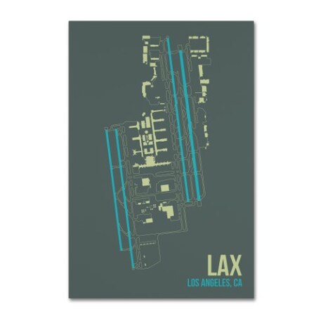 08 Left 'LAX Airport Layout' Canvas Art,12x19